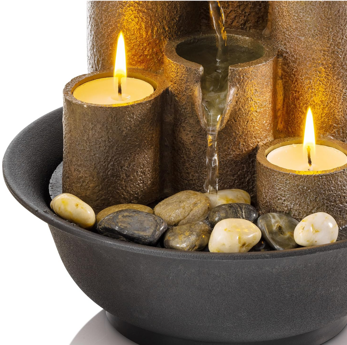 Table Top Water Fountain With Candle Holders