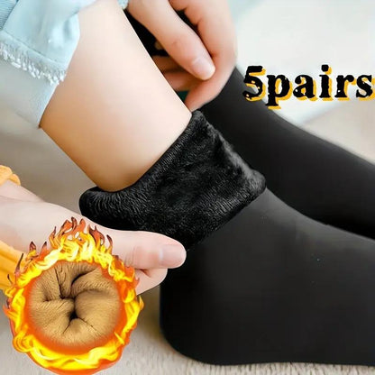 SFRCORD® 5 pairs of thick fleece-lined. warm.  snow socks