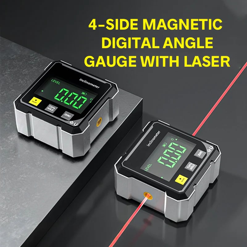 CILIFER® 4-Side Magnetic Digital Angle Gauge with Laser