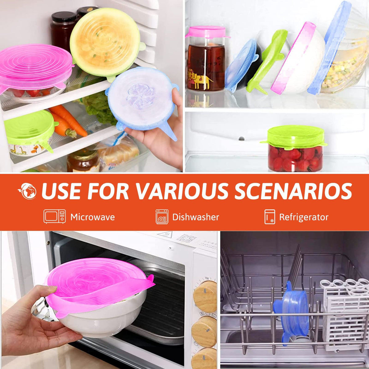 CILIFER® Silicone Cover Stretch Lids Reusable Airtight Food Wrap Covers